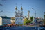 Витебск. Свято-Воскресенская церковь и ратуша за мостом через Витьбу 